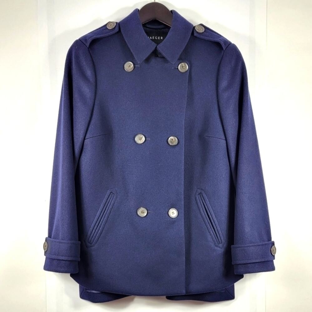 Jaeger Wool Dark Blue Coat #473 Size 8